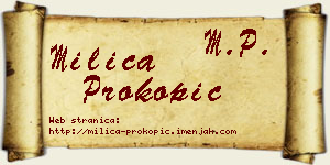 Milica Prokopić vizit kartica